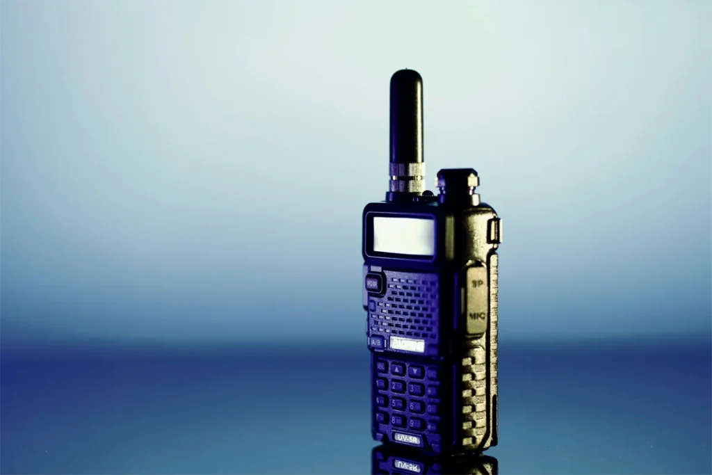 Close-up van een moderne walkietalkie