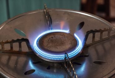 Gasbrander met een blauwe vlam